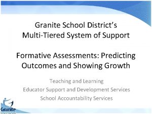 Granite School Districts MultiTiered System of Support Formative