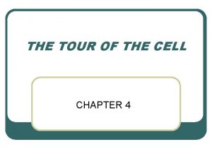 THE TOUR OF THE CELL CHAPTER 4 Cell