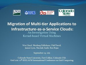 Migration of Multitier Applications to InfrastructureasaService Clouds An