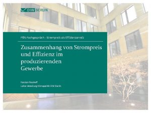 FSFachgesprch Strompreis als Effizienzanreiz Zusammenhang von Strompreis und