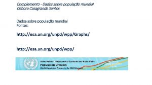Complemento Dados sobre populao mundial Dbora Casagrande Santos