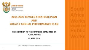 2015 2020 REVISED STRATEGIC PLAN AND 201617 ANNUAL