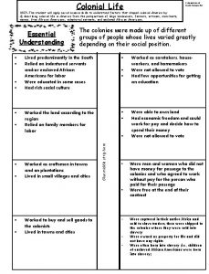Colonization acrostic poem