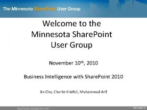 Welcome to the Minnesota Share Point User Group