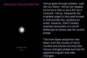 Astronomy Picture of the Day Venus goes through