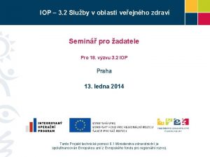 IOP 3 2 Sluby v oblasti veejnho zdrav