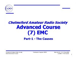 Chelmsford Amateur Radio Society Advanced Course 7 EMC