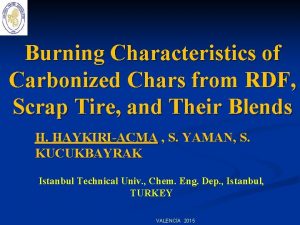 Burning Characteristics of Carbonized Chars from RDF Scrap