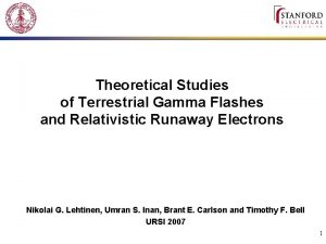 Theoretical Studies of Terrestrial Gamma Flashes and Relativistic