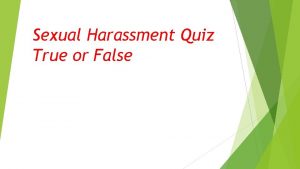 Sexual harassment quiz
