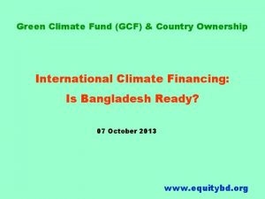 Green Climate Fund GCF Country Ownership International Climate