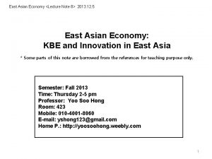 East Asian Economy Lecture Note 8 2013 12