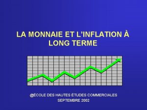 LA MONNAIE ET LINFLATION LONG TERME COLE DES