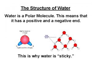 The Structure of Water is a Polar Molecule