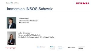 Immersion INSOS Schweiz Annina Studer Leiterin Bereich Arbeitswelt