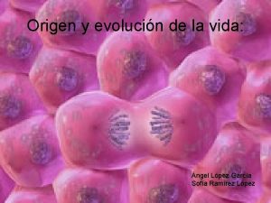 Origen y evolucin de la vida ngel Lpez