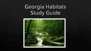 Georgia Habitats Study Guide Habitat The place where