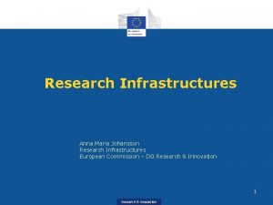 Research Infrastructures Anna Maria Johansson Research Infrastructures European