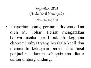 Pengertian ukm