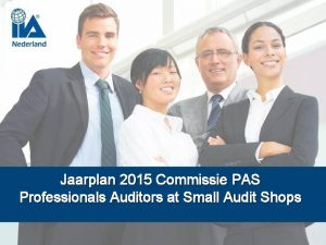 Jaarplan 2015 Commissie PAS Professionals Auditors at Small