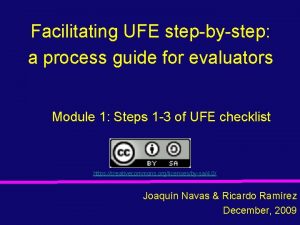 Facilitating UFE stepbystep a process guide for evaluators