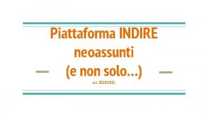 Piattaforma indire neoassunti