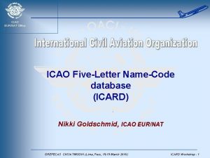 ICAO EURNAT Office ICAO FiveLetter NameCode database ICARD