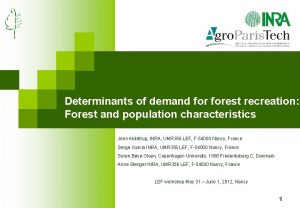 Determinants of demand forest recreation Forest and population