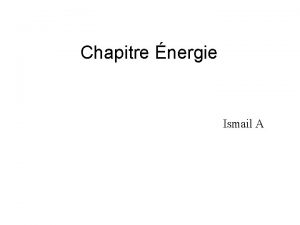 Chapitre nergie Ismail A Exercice 1 Deux blocs