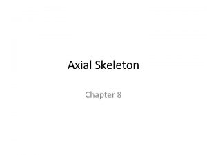 Axial Skeleton Chapter 8 Introduction The notochord and