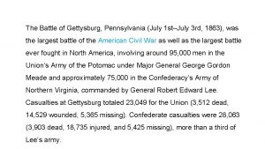 The Battle of Gettysburg Pennsylvania July 1 stJuly