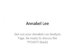 Annabel lee analysis