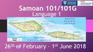 Samoan 101101 G Language 1 1 th 26