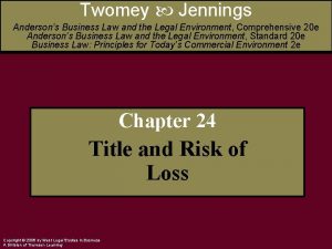 Twomey Jennings Andersons Business Law and the Legal