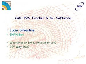 CMS PRS Tracker b tau Software Lucia Silvestris