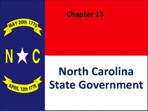 Chapter 13 North Carolina State Government North Carolina