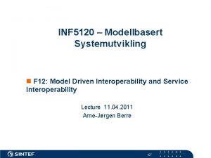 INF 5120 Modellbasert Systemutvikling n F 12 Model