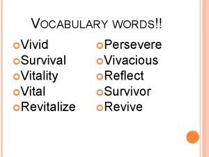 Vivid vocabulary words