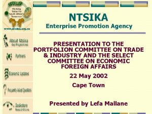 NTSIKA www ntsika org za Enterprise Promotion Agency