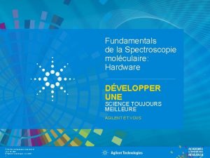 Fundamentals de la Spectroscopie molculaire Hardware DVELOPPER UNE