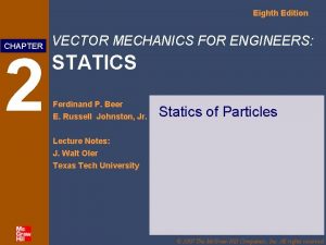 Eighth Edition CHAPTER 2 VECTOR MECHANICS FOR ENGINEERS