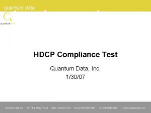 quantum data HDCP Compliance Test Quantum Data Inc