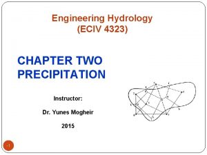 Engineering Hydrology ECIV 4323 CHAPTER TWO PRECIPITATION Instructor