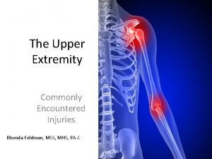 The Upper Extremity Commonly Encountered Injuries Rhonda Feldman