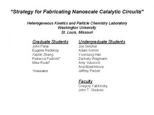 Strategy for Fabricating Nanoscale Catalytic Circuits Heterogeneous Kinetics