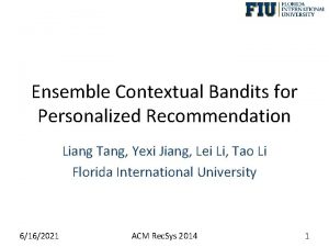 Contextual bandits for personalized recommendation