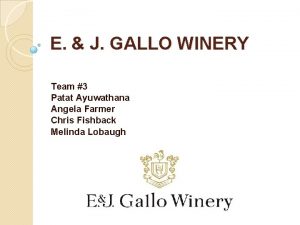 E J GALLO WINERY Team 3 Patat Ayuwathana