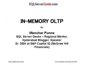 Sql server in memory oltp Sql server in memory oltp