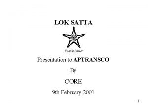 LOK SATTA People Power Presentation to APTRANSCO By