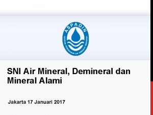 Sni air demineral